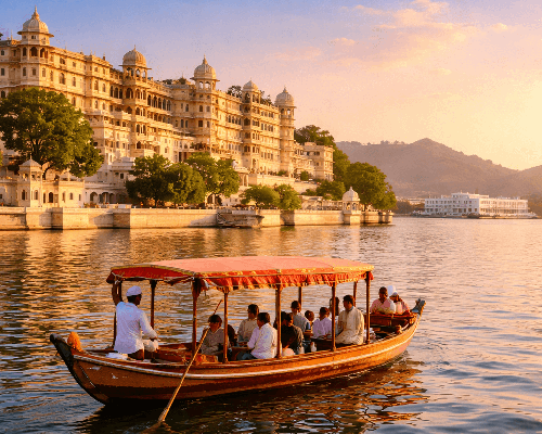 Enjoy boat ride on Lake Pichola